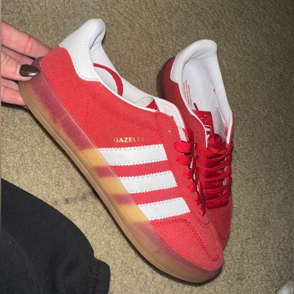 Adidas red gazelles